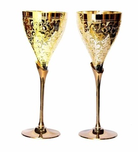 Leafy Design <b>Stemless</b> Stainless Steel Metal <b>Wine</b> <b>Glass</b> with Color Coated for Stylish Dining Table Decor Drinking <b>Glass</b> - Product Image 5