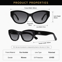 Lunettes de soleil polarisées œil-de-chat tendance 2026, de luxe, rétro, vintage, écologiques, avec monture en bio-acétate et protection TAC UV400