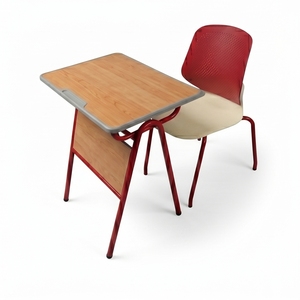 Escritorio Escolar Moderno con Silla Colorida, Superficie de Madera, Diseño Duradero, Estilo Contemporáneo para Uso en el Aula - Product Image 6