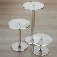 Soporte de exhibición de columna redonda de acrílico transparente, estante decorativo colgante, soporte para figuras DIY, soporte para adornos, elevadores de mesa, mostrador de venta al por menor y tocador