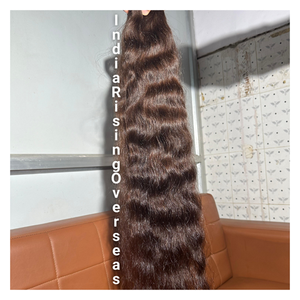 ผมต่อแบบมนุษย์ผมชาวอินเดียนคลื่นธรรมชาติแบบดิบ100% ผมแบบไม่ผ่านกระบวนการจัดทรงผู้บริจาค - Product Image 5