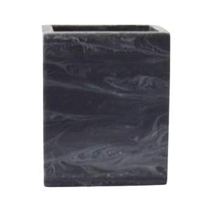 Accesorio de baño de forma cuadrada Juego de material de resina Juego de baño de lujo con acabado de piedra de mármol gris a precio mayorista MOQ bajo - Product Image 2