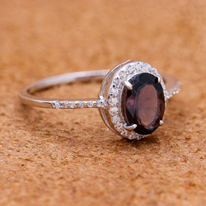 Anillo hecho a mano de Plata de Ley 925 de alta calidad, diseño moderno único, turmalina Real, circonita cúbica, piedra preciosa, boda certificada IGI - Product Image 6