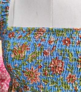 Bohemian Hand Block Printed Smocked Maxi <b>Dress</b> Premium Cotton Long <b>Summer</b> <b>Dress</b> for Women Smocking Style Boho <b>Dress</b> in - Product Image 5