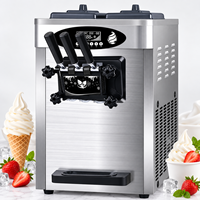 Machine à glace molle commerciale en acier inoxydable homologuée CE, 3 saveurs, meilleur prix, machine à glace molle commerciale automatique