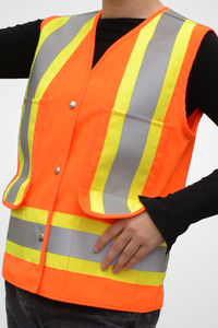 Concevez votre propre logo Gilet de sécurité pour homme Gilet personnalisé multi-poches Haute visibilité ANSI Classe 1 Gilet réfléchissant imperméable Couleurs personnalisées - Product Image 5