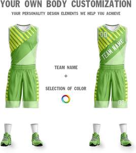 Uniformes de Baloncesto Reversibles Económicos de Alta Calidad, Tallas Grandes, Antibacterianos, Lisos, Ligeros, Transpirables y de Secado Rápido - Product Image 4