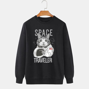 2025 personalizado hombres sólido Casual Hip Hop Streetwear manga larga cuello redondo sudadera en relieve 3D patrón bordado sudaderas con capucha - Product Image 3