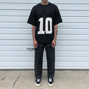 OEM personalizado Logo streetwear prendas de punto de moda de cuello redondo sudadera de manga larga de los hombres de punto de ganchillo suéter top de punto de malla jersey - Product Image 5