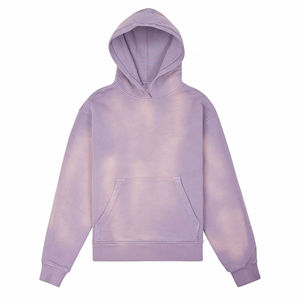 Sweat à capuche personnalisé avec logo du fabricant pour homme, vintage, délavé à l'acide, surdimensionné, en jersey de coton et polyester, teinté à carreaux pour l'hiver - Product Image 1