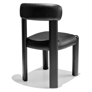 Minimalist <b>Black</b> Wooden Cafe <b>Chair</b> with PU Leather Upholstered Seat for Restaurant, Coffee Shop, Dining Area and Commercial Use - Product Image 4