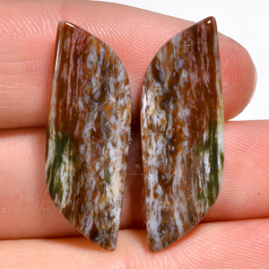 Pares de diseño de mariposa de Jaspers de lujo naturales, piedras preciosas de pera de corte radiante ovalado pulido para hacer pendientes de joyería elegante - Product Image 2