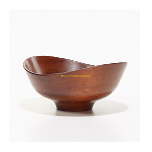 Ensaladera de madera rústica hecha a mano, cuenco seguro para horno de madera de Acacia, borde desigual orgánico, mesa de comedor de cocina, fruta decorativa - Product Image 2