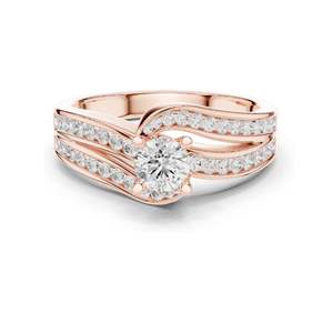 Bague de fiançailles pour femme avec diamant de laboratoire rond brillant de 0,92 carat, clarté VVS-VS EF, or 18 carats, 14 carats, 10 carats et argent 925 - Product Image 2