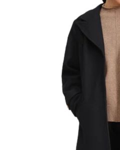 Abrigo Largo para Mujer en Color Negro con Cuello de Solapa Ancha y Cierre de Botones Delanteros, Abrigo Cálido de Invierno, Ropa Exterior Informal y Elegante - Product Image 6