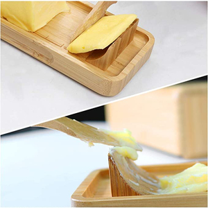 Récipient à beurre décoratif de table élégant et vintage, plat de service à beurre en bois pour ustensiles de cuisine - Product Image 6