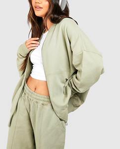 Ensembles de sweat-shirts à capuche à manches longues et longueur régulière pour femmes, pantalons de survêtement taille haute avec poches, automne, 100% coton, anti-boulochage - Product Image 2