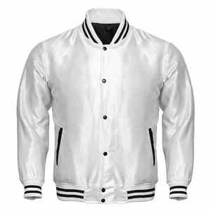 Chaqueta Bomber Personalizada con Nombre y Número del Equipo, Chaqueta Bomber de Satén Bordada en Lote para Hombre - Product Image 1