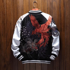 Men's High Street Style Winter Varsity <b>Jacket</b> 100% Polyester Satin High Quality College Baseball Satin <b>Jacket</b> for Men - Product Image 3