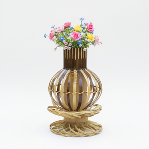 Vase à fleurs en bambou fait à la main, pièce de décoration durable et écologique pour le salon, le bureau, approvisionnement en gros en usine - Product Image 5