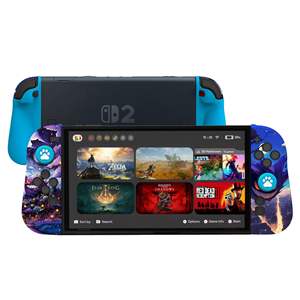 Housse de protection en silicone pour <span class=keywords><strong>Nintendo</strong></span> <span class=keywords><strong>Switch</strong></span> 2 avec design de dessin animé, avec 2 poignées pour pouces - Product Image 4