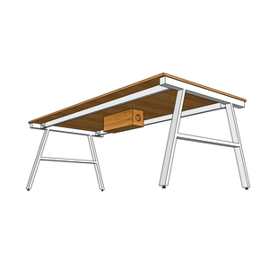 BFAB015-Solid Bamboo Meeting <b>Table</b> 200x100cm Luxury & Minimalist Design with <b>Adjustable</b> Iron <b>Legs</b> for Conference Room Hotel Use - Product Image 5