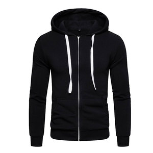 Sweat à capuche pour homme 100% coton respirant, automne-hiver, vente en gros, logo personnalisé, coupe ajustée, fermeture éclair, respirant - Product Image 3