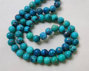 Perles de forme ronde turquoise Arizona naturelle de meilleure qualité et perles Rondell lisses, perles de pierres précieuses Arizona Turquoise de 14 pouces - Product Image 3