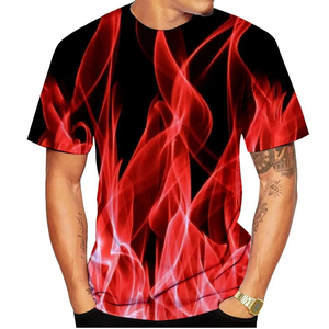 Camiseta de Hombre Oversize con Estampado 3D, Algodón Grueso, Impresión Digital Creativa, Corte Holgado, Manga Corta, Cuello Redondo, Estilo Casual Urbano - Product Image 1