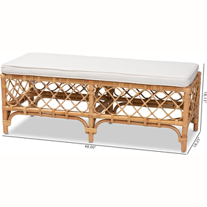 Banco de ratán hecho a mano Boho Chic contemporáneo con cojín muebles naturales para sala de estar apartamento Hotel Villa uso al aire libre - Product Image 5