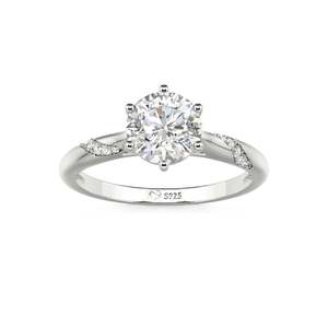 Anillo de Boda Solitario de Moissanita con Corte Ovalado Personalizado Jeulia - Joyería Fina Chapada en Platino para Mujer - Product Image 3