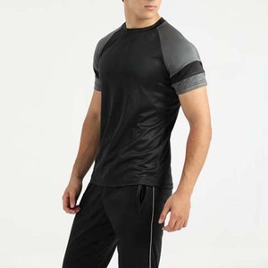 2025 nouveau 95% coton 5% élasthanne hommes coupe ajustée t-shirt plus longue goutte ourlet incurvé Muscle mince ajusté Gym t-shirt hommes T-shirts - Product Image 1