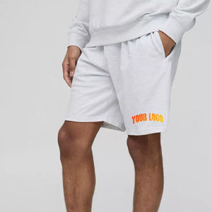 กางเกงขาสั้นของผู้ชายผ้าฝ้าย100% ระบายอากาศได้ดีพิมพ์โลโก้ DTG กางเกงขาสั้นฮิปฮอปทรงหลวมระบายอากาศ - Product Image 1