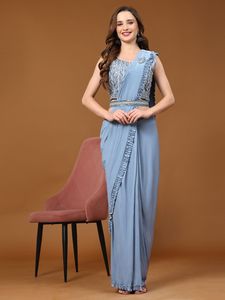 ชุดเดรสผ้าไหมซาตินสำหรับสตรีชุดงานปาร์ตี้คุณภาพสูงงานปักลวดลายล่าสุด - Product Image 5