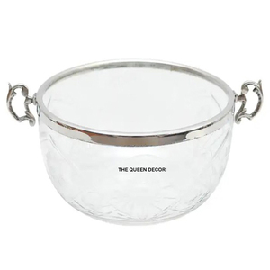 Elegante Tazón Decorativo de Latón y Cristal con Acabado Dorado Pulido Brillante, Hecho a Mano - Product Image 6