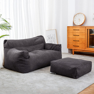 Divano moderno in tessuto minimalista con cuscino morbido <span class=keywords><strong>e</strong></span> pouf, comoda poltrona a due posti per soggiorno <span class=keywords><strong>e</strong></span> appartamento - Product Image 2