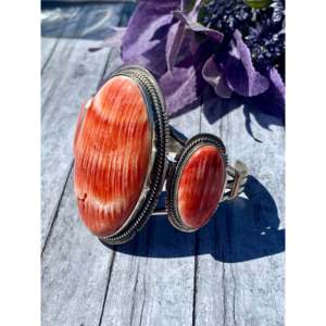 Jimmy Nelson Spiny Oyster & Sterling <b>Silver</b> Fashion <b>Cuff</b> <b>Bracelet</b> - Product Image 4