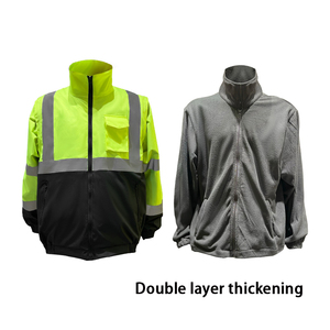 Cortavientos impermeable para trabajadores, chaqueta cálida extraíble, ropa de seguridad reflectante, chaqueta protectora de seguridad con bolsillos - Product Image 2