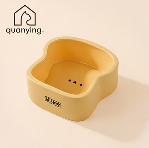 Bol en céramique pour hamster, motif pain grillé, base lourde antidérapante, résistant aux morsures, petit plat d'alimentation pour animaux de compagnie, facile à nettoyer, design mignon - Product Image 1