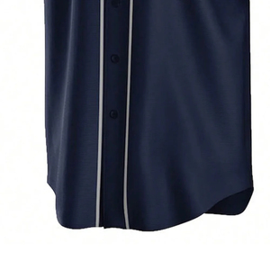 Camiseta Deportiva Personalizada al por Mayor con Logotipo del Equipo Bordado, 100% Poliéster, Absorbente de Humedad, Jersey de Béisbol con Botones Completos y Cuello en V - Product Image 3