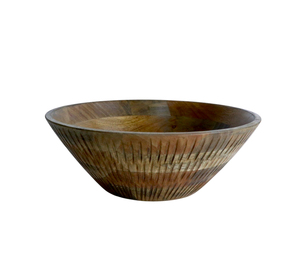 Bol de service à salade en bois d'acacia sculpté à la main Design classique Artisanat en bois naturel Durable et élégant pour les fêtes - Product Image 3