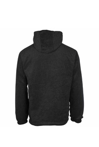 Veste coupe-vent imperméable à capuche pour homme, fermeture éclair, couleur unie noire, vêtement d'extérieur décontracté pour l'automne, coupe régulière, toile polyester - Product Image 4