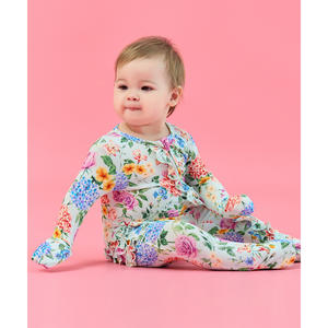 Pijama de punto suave de manga larga con cremallera para bebé, pelele de bambú personalizado para recién nacido - Product Image 2