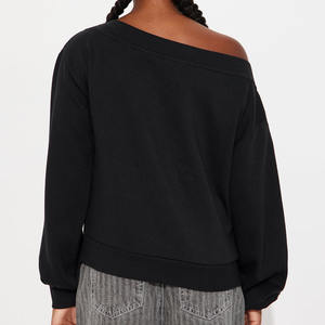 เสื้อสเวตเตอร์เด็กผู้หญิงผ้าขนแกะคอตตอนเนื้อนุ่มเปิดไหล่ปล่อยไหล่เนื้อผ้าระบายอากาศได้ดีปรับขนาดได้ตามต้องการ/ตัวเลือกสีมีสไตล์ - Product Image 3