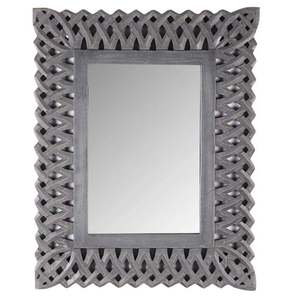 Nouvel arrivage Miroir mural gris en bois antique Miroir mural moderne en bois naturel Exportateurs Miroir fabriqué en bois d'Inde pour le salon - Product Image 1