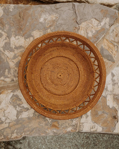 Bol à fruits en rotin fabriqué à la main de luxe Panier en osier naturel durable avec un design rond élégant idéal pour le pain aux fruits ou la décoration - Product Image 4