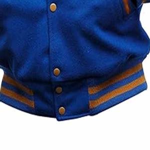 Varsity Jacket with Leather Sleeves Printed Embroidered Letters Size Wholesale Cropped Varsity Jackets - Product Image 4