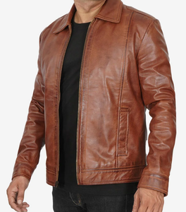 ESPRIT Custom-Made High Quality Men's Slim Front Universal <b>Leather</b> Winter Fashion <b>Jackets</b> New Design <b>Retro</b> Style Made Sialkot - Product Image 3