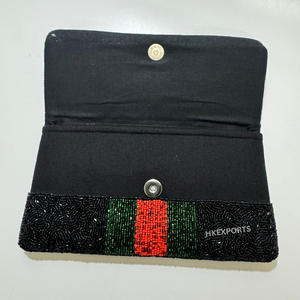 Squisita pochette con perline in oro e nero artigianale con <span class=keywords><strong>motivi</strong></span> delicati dell'ape elegante <span class=keywords><strong>borsa</strong></span> da sera artigianale per occasioni speciali - Product Image 3