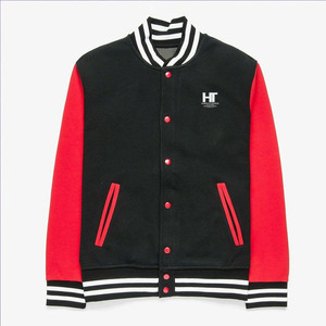 Veste d'hiver Letterman en toile en coton et laine avec logo personnalisé imprimé de haute qualité et écologique pour hommes - Product Image 1